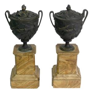 Bronze Cassolette With Foliage, 19th Century (pair)