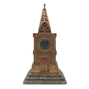 Gothic Clock Violet Le Duc 19th Century