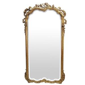 Large Gilded Wood Mirror, Napoleon III Period