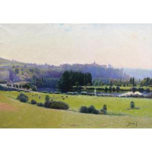 Oil On Canvas Landscape By émile Désiré Daimée French School 20th Century