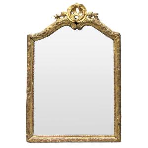 18th Century Louis XVI Lacquered And Gilded Wood Mirror