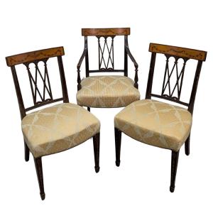 19th-century English Sheraton Mahogany Seats