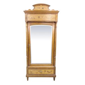 Art Nouveau 1900s Ice Cabinet In Pitchwood And Maple Burr