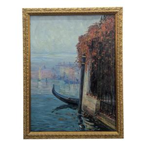 Oil On Canvas By Basile Nicholaevitch Netchitailoff Venice The Grand Canal