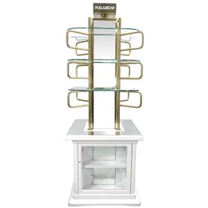 Brass And Glass Store Window Shelf