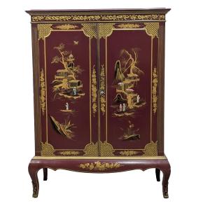 Lacquered Wood Chinoisant Sideboard Circa 1950