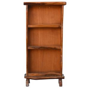 Bibus Brutalist Free-form Bookcase In Olive Wood
