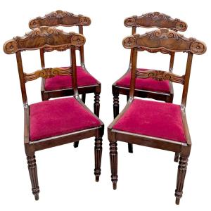 Carved Mahogany Chair, England, Late Regency/early Victorian Period, Circa 1835