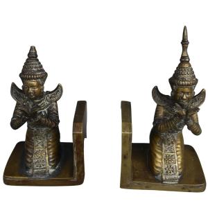 Bookends With Asian Deities (pair)