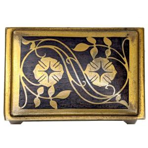 Stamp Box In Rosewood And Art Nouveau Inlay 1900