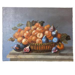Still Life With Fruit French School Philippe Lazare 20th Century