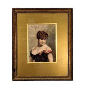 Portrait Of A Woman Signed And Dated 1887