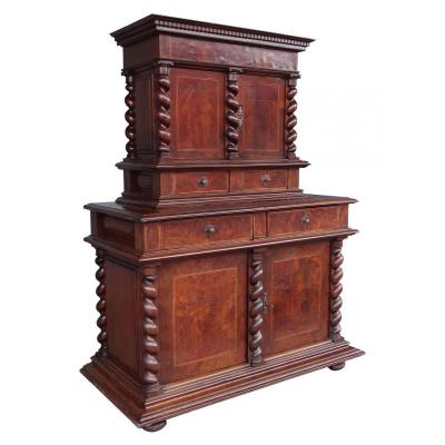 Diminutive Of Two Corps XVIIth From Walnut Veneer And Ennoyer