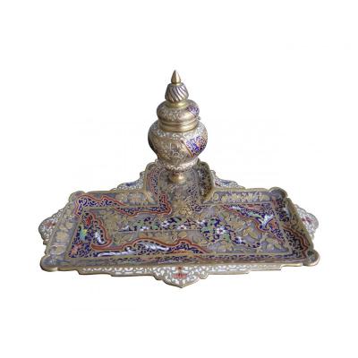 And Inkwell Bronze Cloisonne From Paris Napoleon III