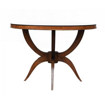 Pedestal 1930s Style Art Deco Top Rosewood Glass