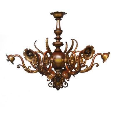  Dutch Bronze Chandelier