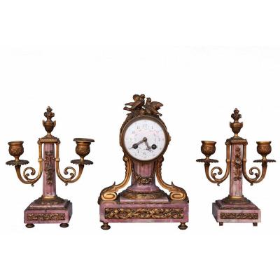 Louis XVI Style Trim Bronze And Marble Flower Of Nineteenth