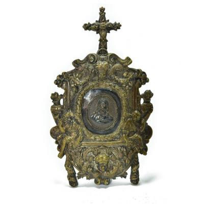 Osculatoire Gilt Bronze And Silver Louis XIV
