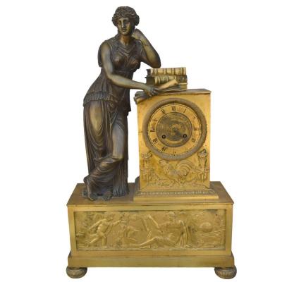 Pendulum Studying National Furniture Empire Period Gilt Bronze