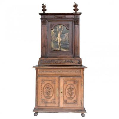 Rare 18th Century Sacristy Furniture In Walnut