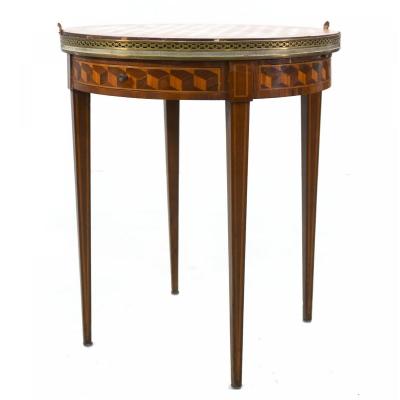 Louis XVI Style Inlaid Hot Water Bottle Table With Removable Tray