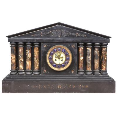 Architectural Pendulum In Black Onyx Marble XIXth