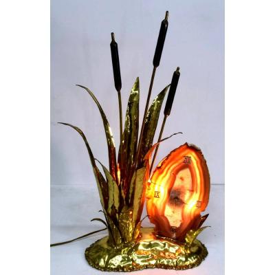 Richard And Isabelle Faure Pendulum Lamp With Brass And Quartz Rushes