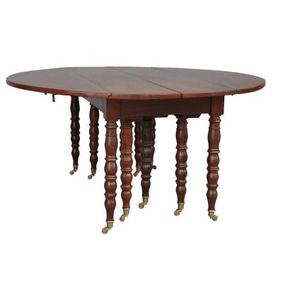 19th Century Mahogany 10 Leg Table