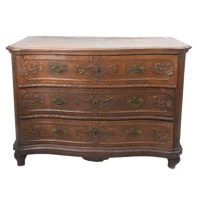 Liégeoise Commode In Louis XVI Oak Eighteenth Time