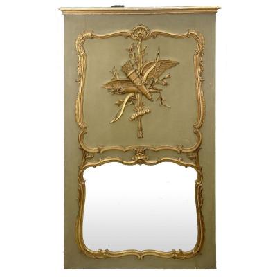 Louis XV Style Golden Lacquered Trumeau 1900s