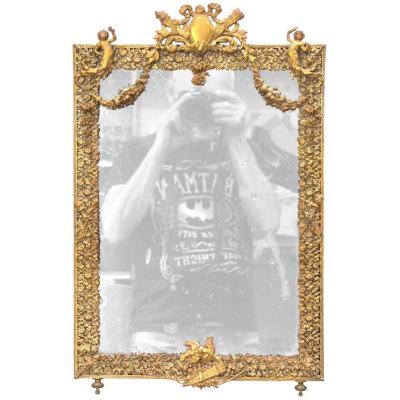 Napoleon III Table Mirror In Nineteenth Brass