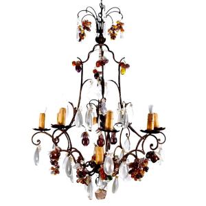 Chandelier Pampilles Early Twentieth Time 7 Lights