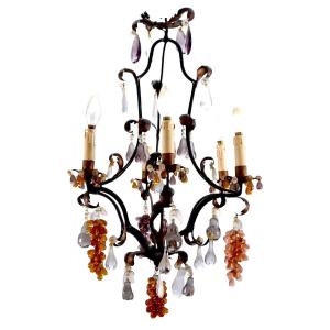 Chandelier Pampilles Early Twentieth Time 6 Lights