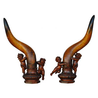 Pair Sculptures For Babies XIXth