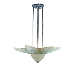 Large Art Deco Chandelier By Marius-ernest Sabino