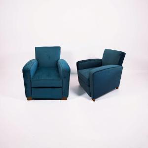 Pair Of Art Deco Club Armchairs