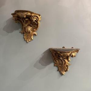 Pair Of Wall Consoles Louis XV Period