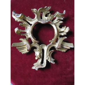 Rococo Frame With Mixtilinear Profile In Carved And Gilded Wood. 18th Century