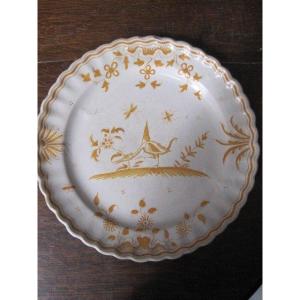 18th Century Moustier Ceramic Plate