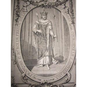 Francis I. King Of France. Copper Engraving Signed Martinet. 18th Century