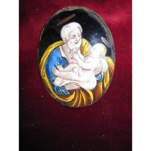 Saint Joseph With The Child. Email From Limoges XVII