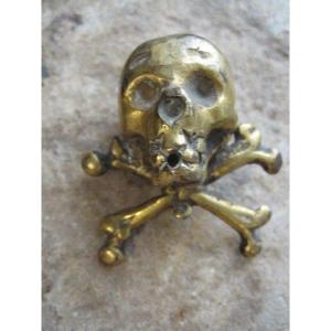 Memento Mori. Vermeil Skull And Tibiae.