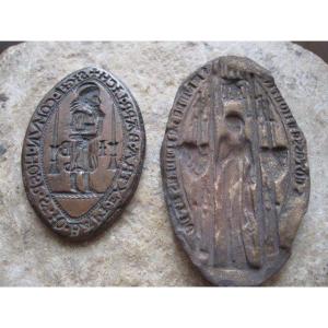 Two Imprints Made In Electroplating In The Nineteenth Century From Two Matrices From The Middle Ages