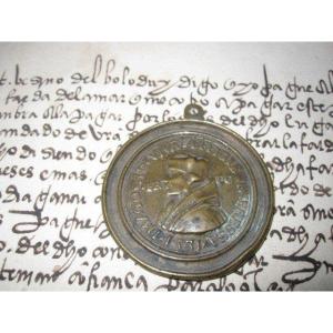 Erasmus Of Rotterdam. Medal After Quinten Massys. Bronze 4.3cm