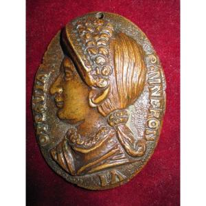 Octavia, Wife Of Nero. Sixteenth Century Bronze Uniface Medal