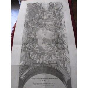 Ceiling Of The Jesuit Church In Rome. Painting Of The Famous Architect And Painter Andrea Pozzo
