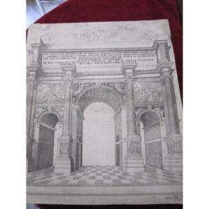 Arch Of Triumph Of Septimius Severus. Copper Engraving. Signed: Ant Lafreri Sequanus In 1547