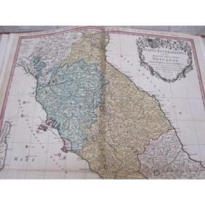 Duchy Of Tuscany. Card From Tob. Majero Year 1748. Measures 56 X 51 Cm