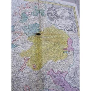 Large Map Of Bavaria By Jean-baptiste Homannum. 18th Century