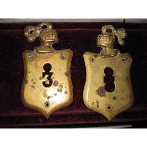 Two Bronze Lock Entrances For The Gate Of An 18th Century Noble House